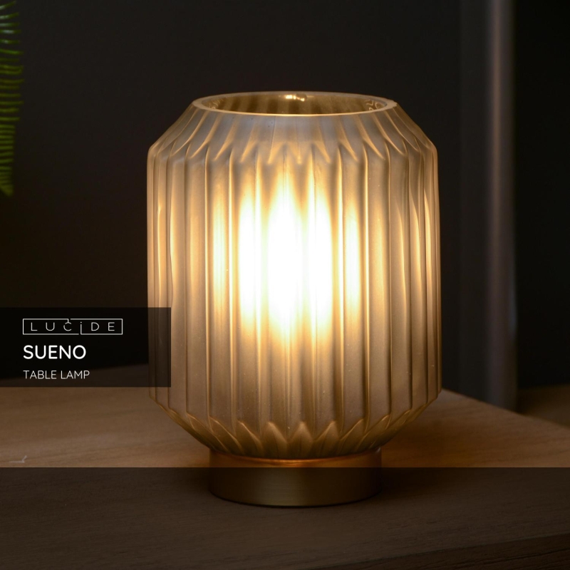 Lucide SUENO - Stolná lampa - Ø 13 cm - 1xE14 - Satin Grey